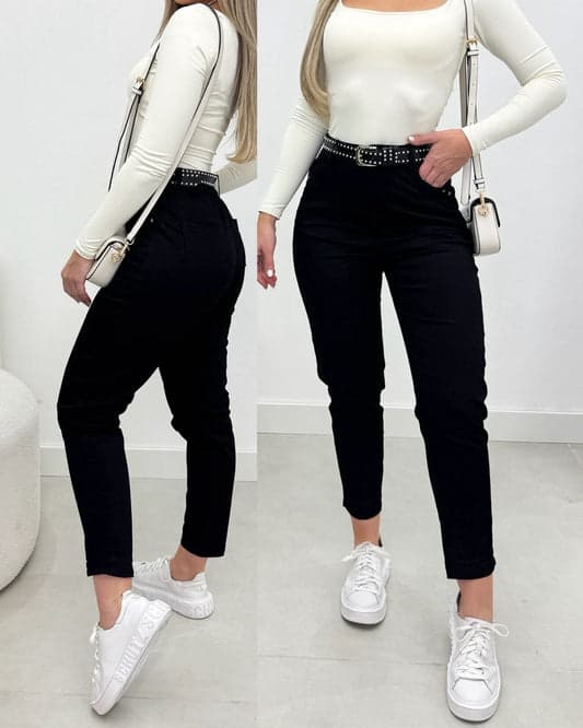 Calça Sarja com Cinto